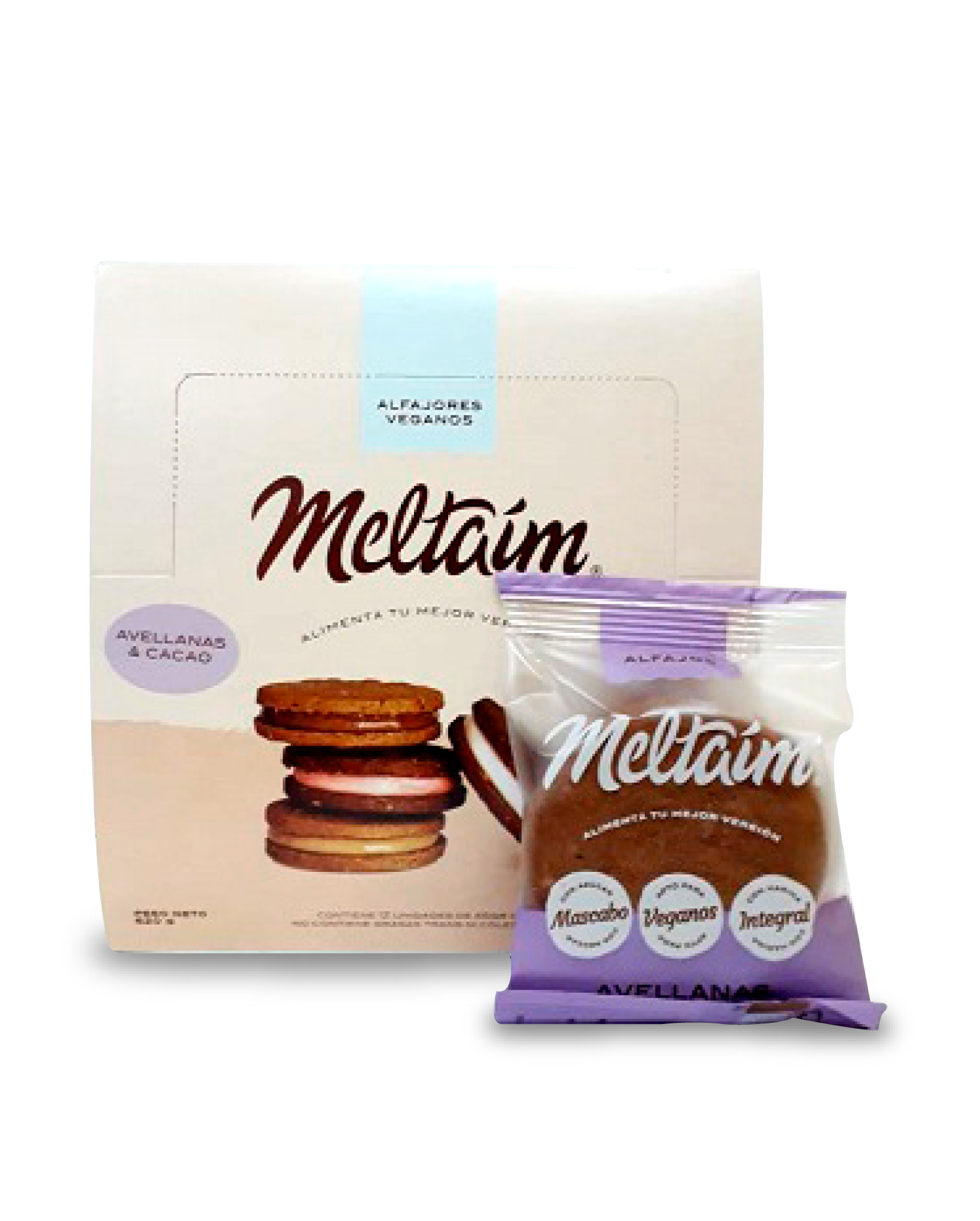 Meltaim-Alfajor Cacao y Avellanas Vegano x 12 Unidades 