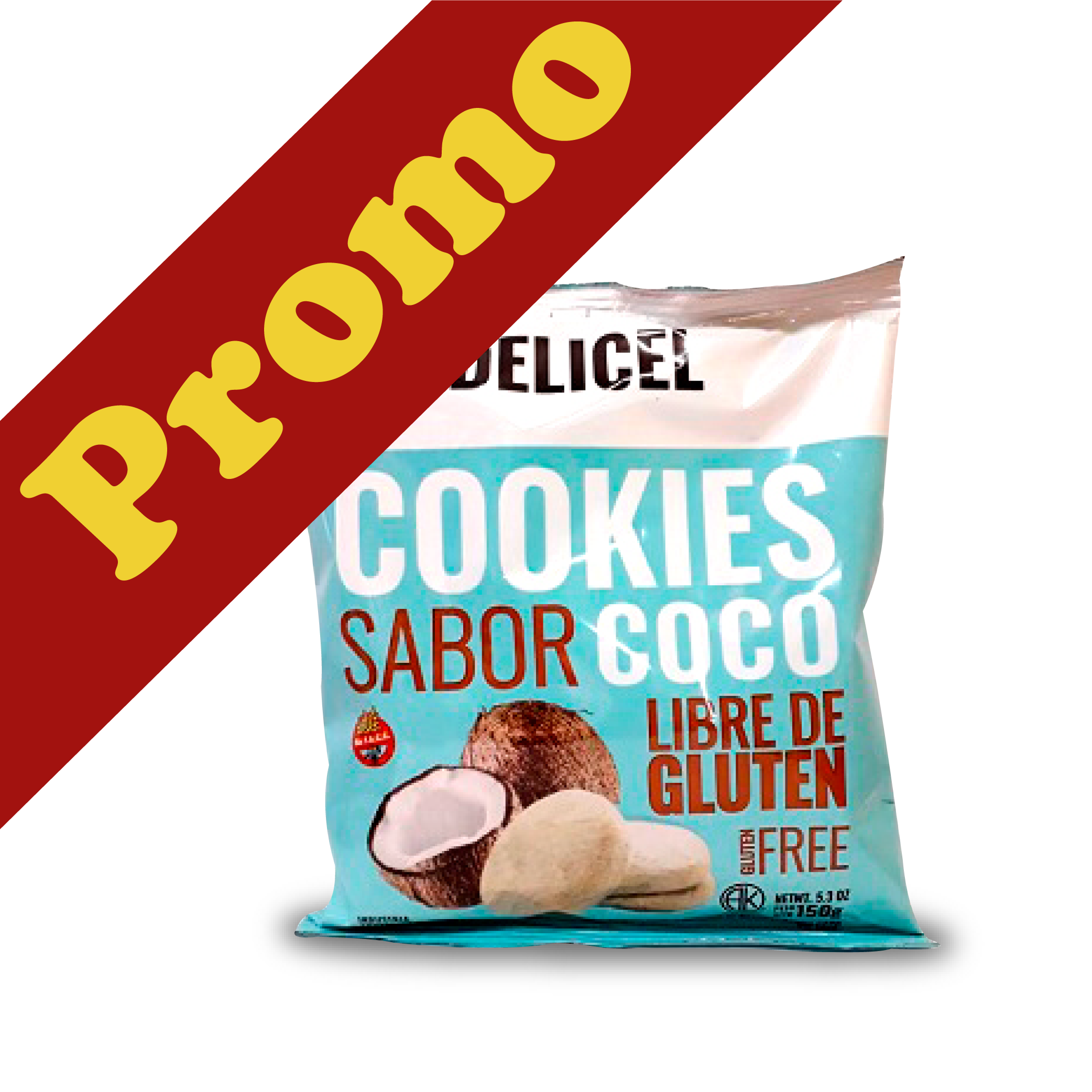 Delicel-Galletas sabor coco PROMO SIN TACC- 4 x 150gr 