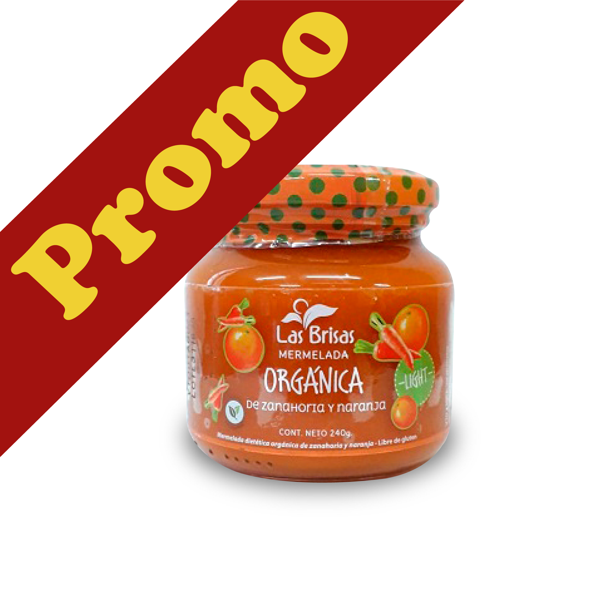 Las Brisas-Mermelada Organica Zanahoria-Naranja S/Azucar PROMO 3 x 240gr