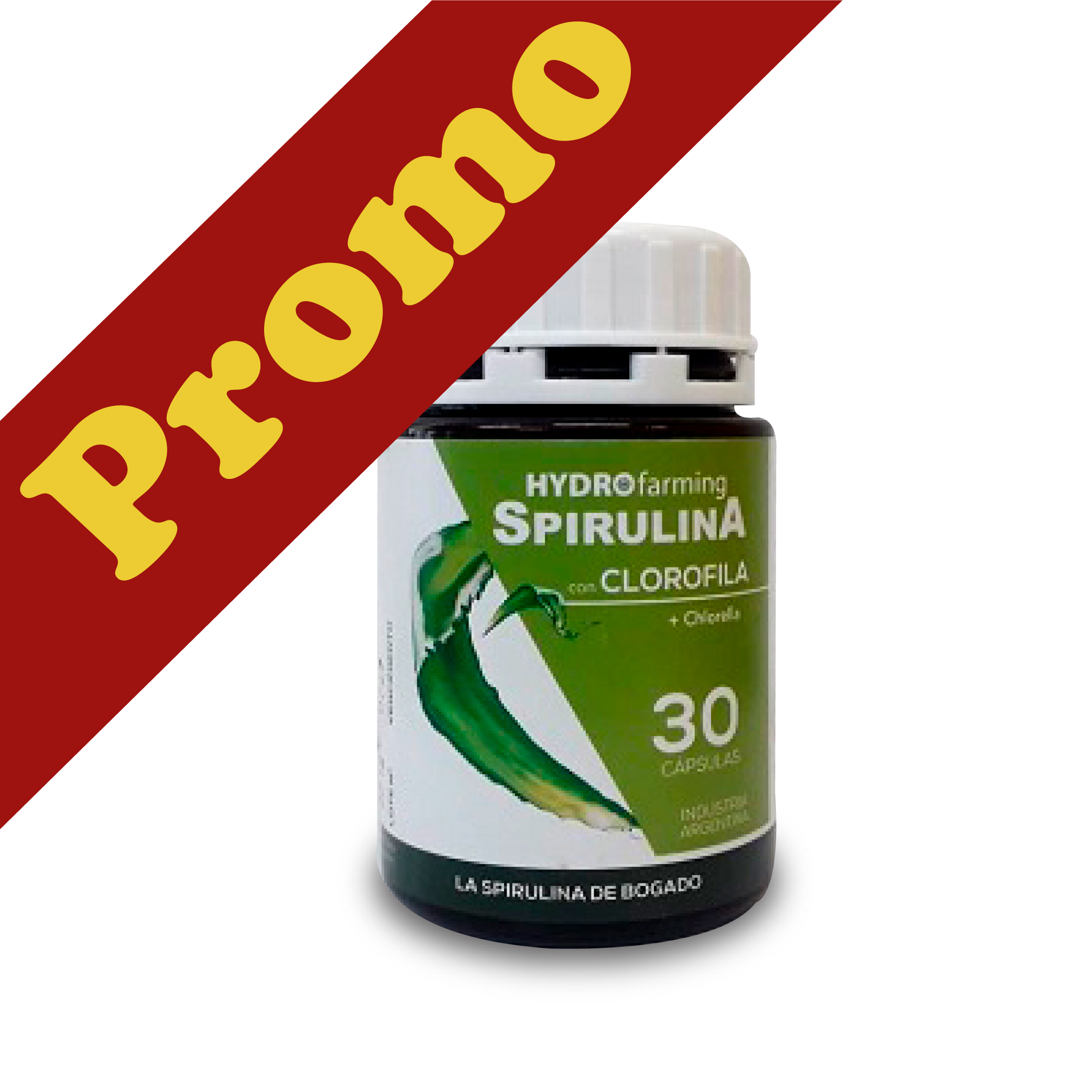 Hidrofarming - Spirulina C/Clorofila PROMO 3  x 30 Caps