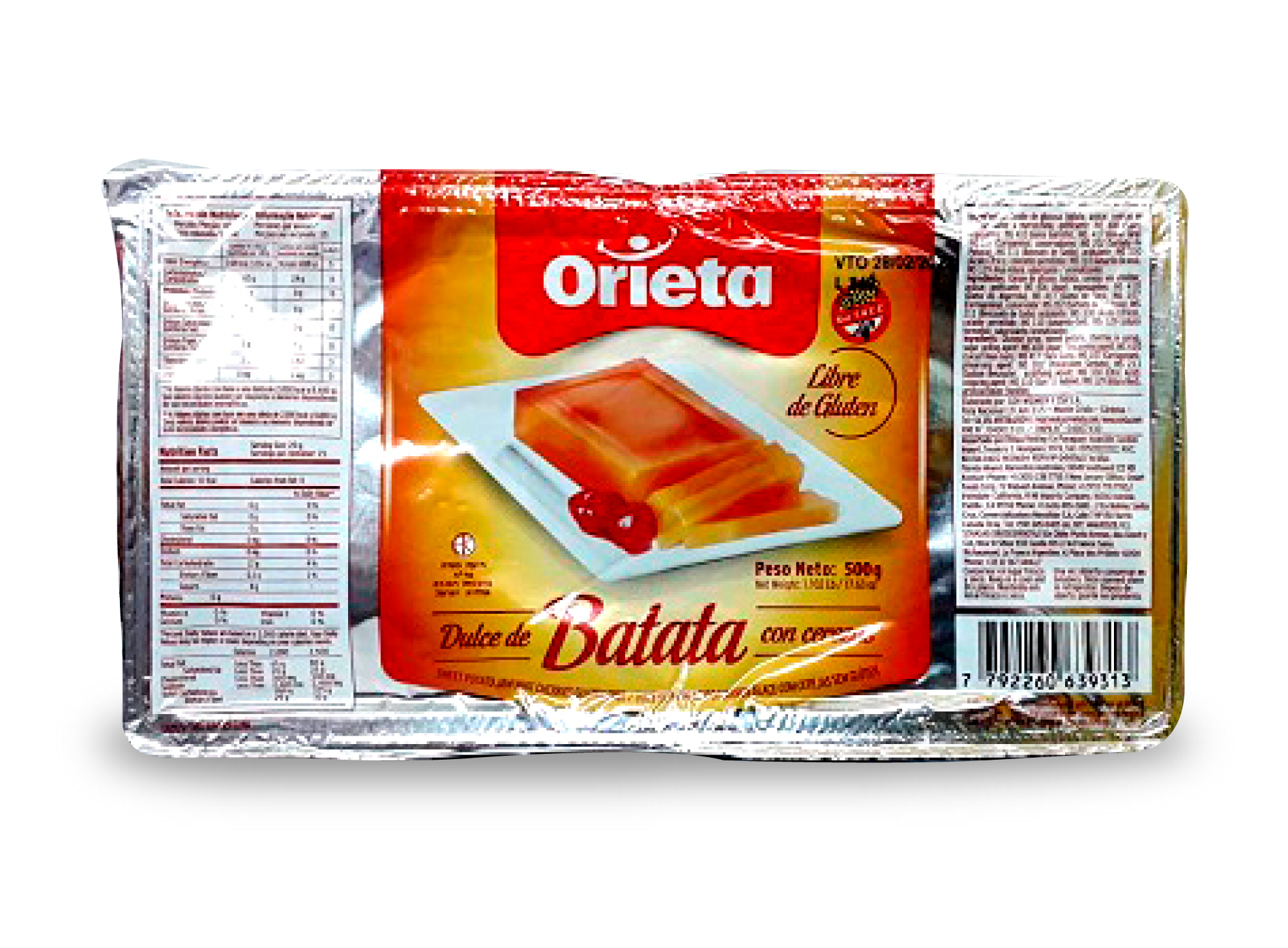 ORIETA Dulce de Batata CON CACAO   x 500 gr 