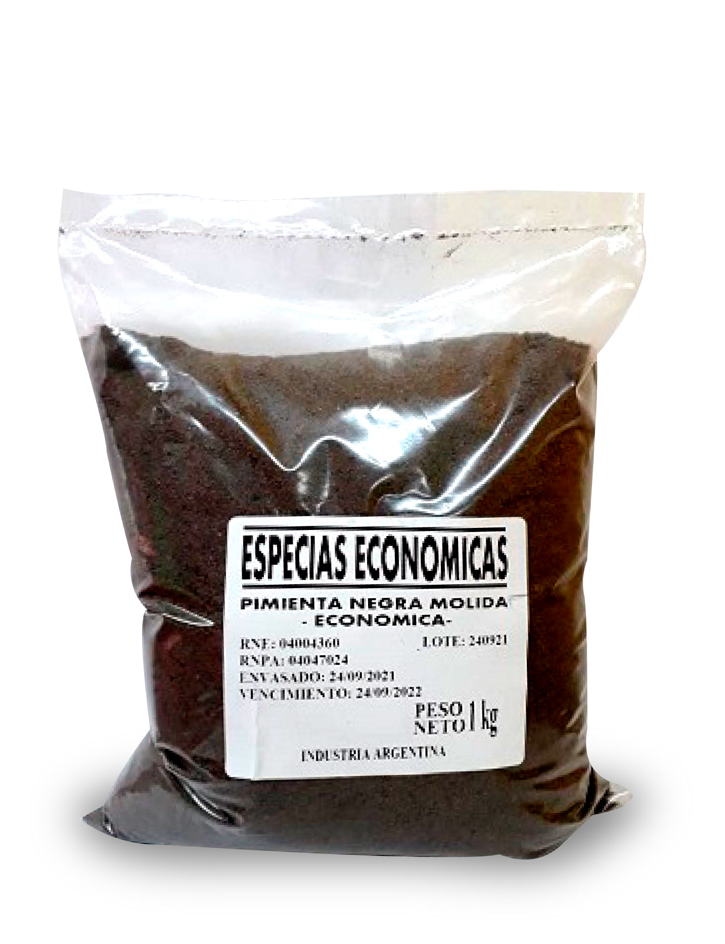 ESPECIAS -Pimienta Negra Molida ECONOMICA x 1 kg