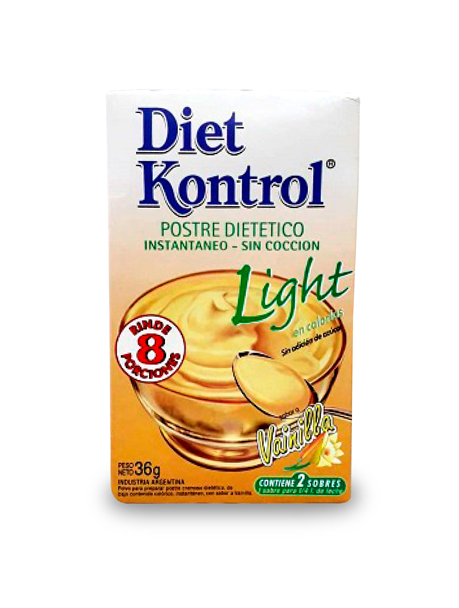 diet kontrol - postre sabor vainilla pack 5 x 32 gr