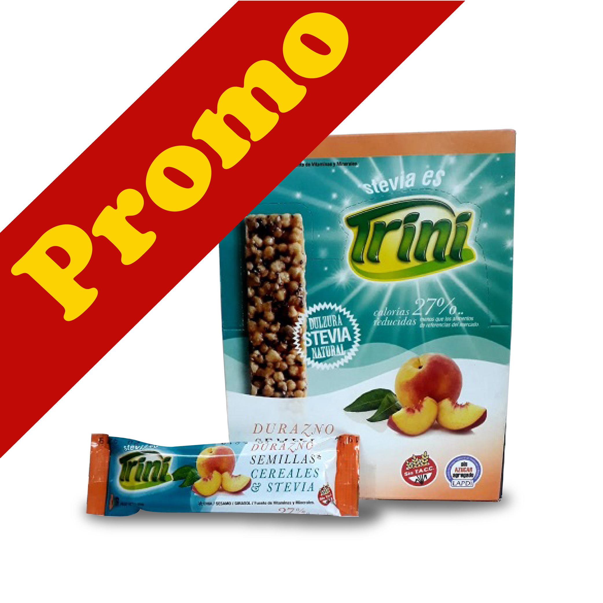 TRINI - Barra de Cereal Durazno PROMO 3 x 20 unds SIN TACC