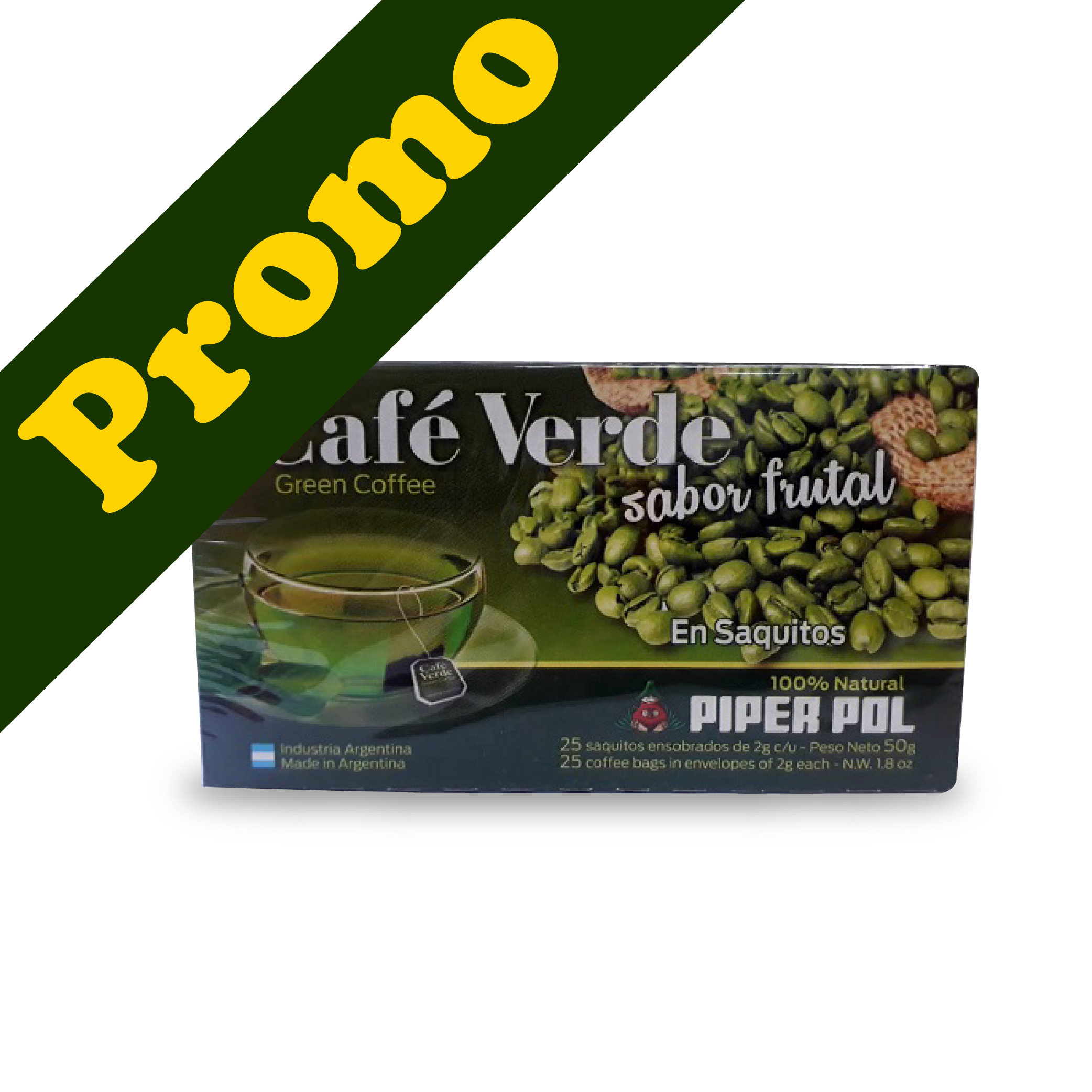 PIPERPOL-Café Verde 6 x 25 saquitos 