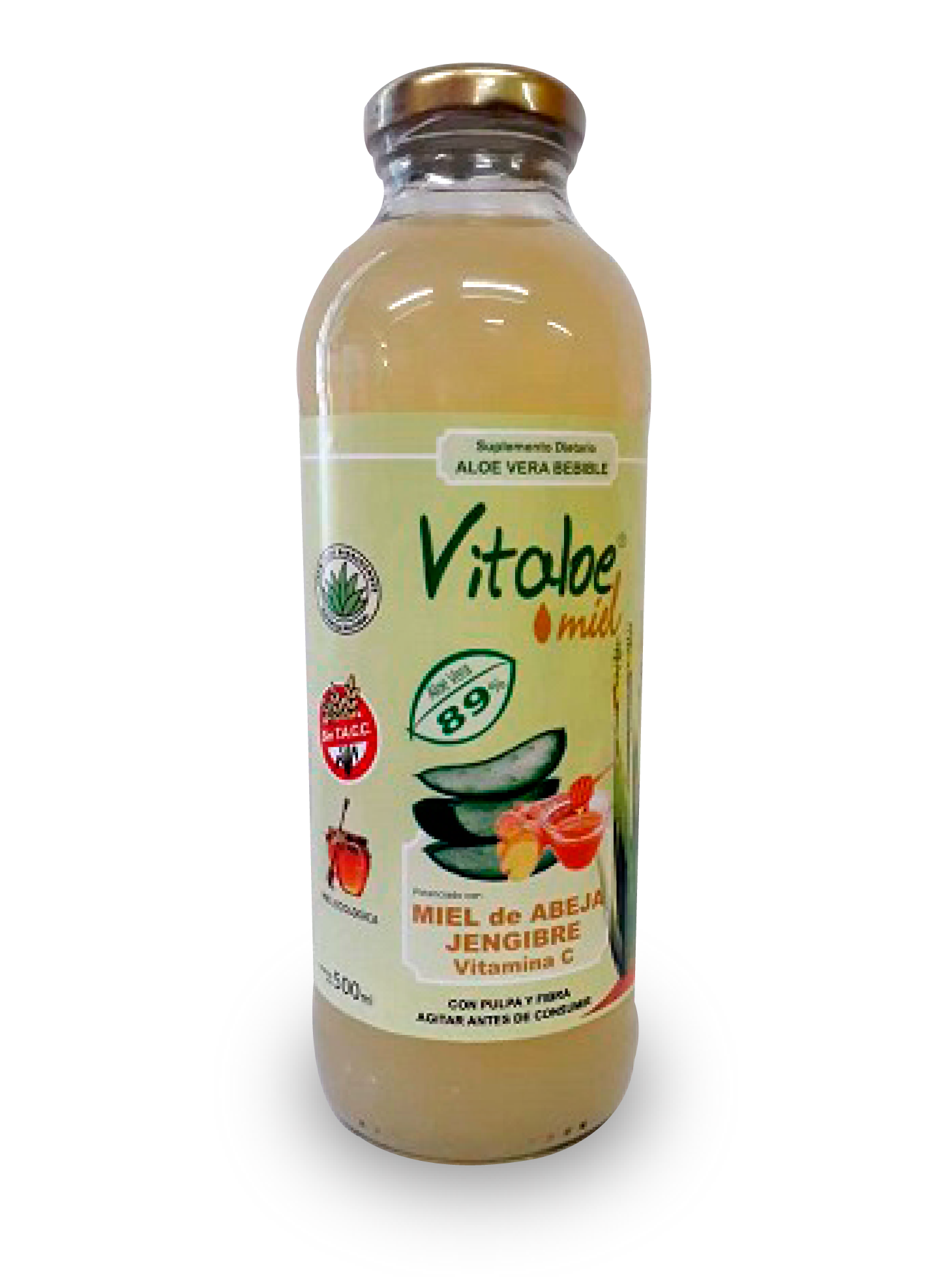 Vitaloe Miel Jugo de Aloe Vera con Miel y Jengibre x 500 ml 