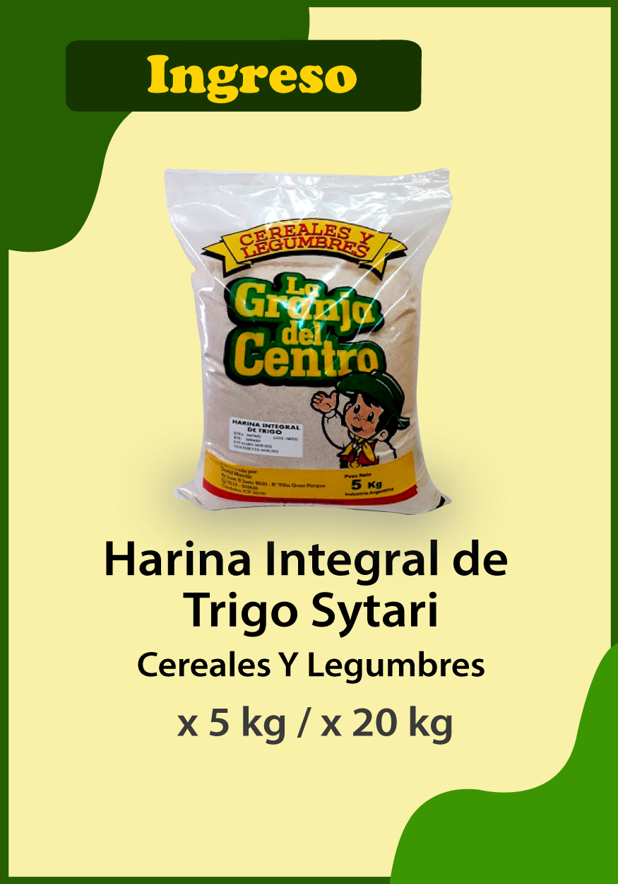 Novedades Productos Harina Integral de Trigo SYTARI x 5 kg