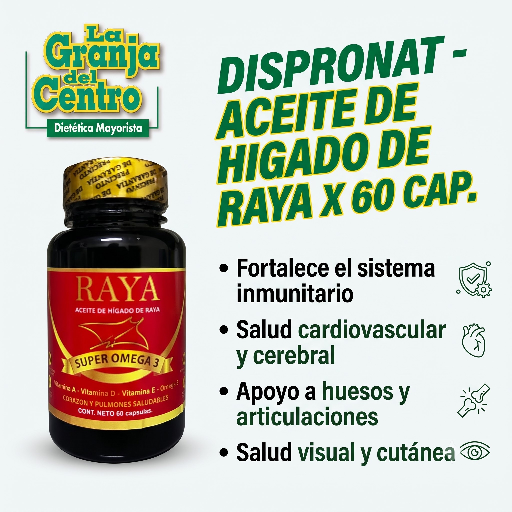 Novedades Productos DISPRONAT- ACEITE DE HIGADO DE RAYA X 60 CAP.