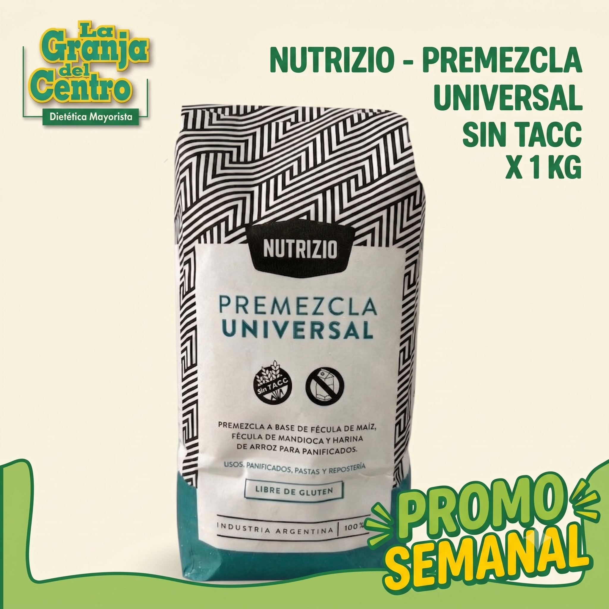 Ofertas y Promociones NUTRIZIO - PREMEZCLA UNIVERSAL SIN TACC X 1 KG PROMO SEMANAL